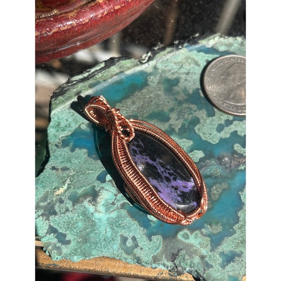 Charoite Wire Wrap Pendant - Picture 8 of 10